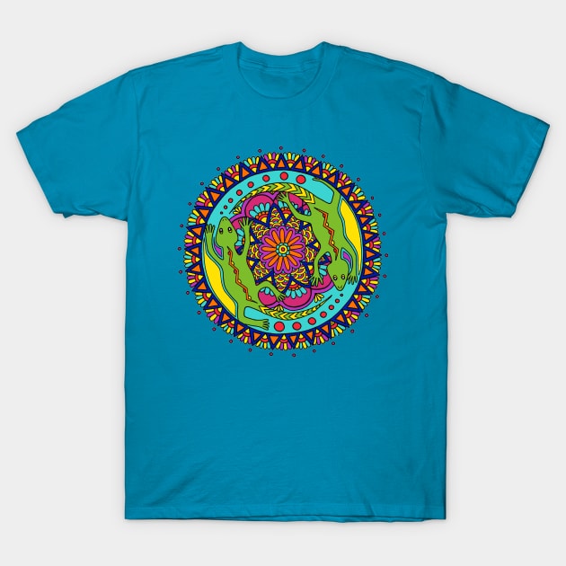 Lizard Mandala T-Shirt by HLeslie Design